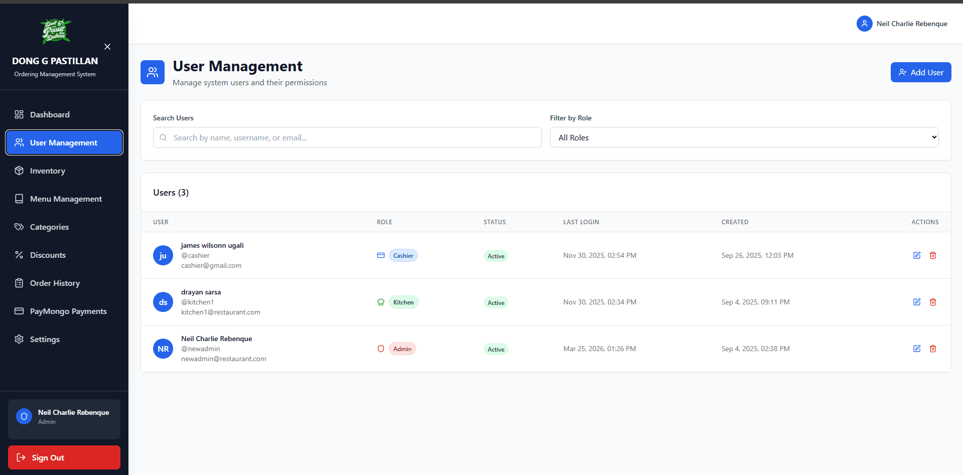 Resturant Management System